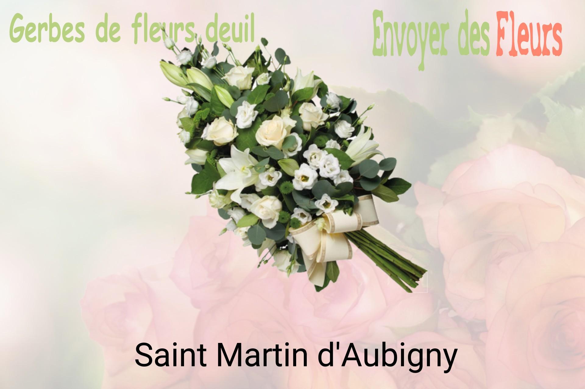 Gerbe de fleurs de deuil livrée à Saint-Martin-d'Aubigny